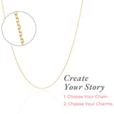 18K Gold Dipped Cable Chain Necklace - Adjustable 16-20