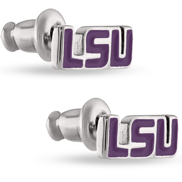 LSU Purple Logo Studs