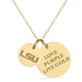 LSU Tigers Coin Charm Necklace - 18K Gold Dipped