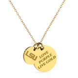 LSU Tigers Coin Charm Necklace - 18K Gold Dipped