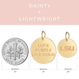 LSU Tigers Coin Charm Necklace - 18K Gold Dipped