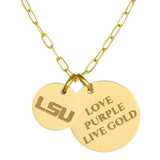 LSU Paperclip Chain Charm Necklace