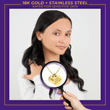 LSU Paperclip Chain Charm Necklace