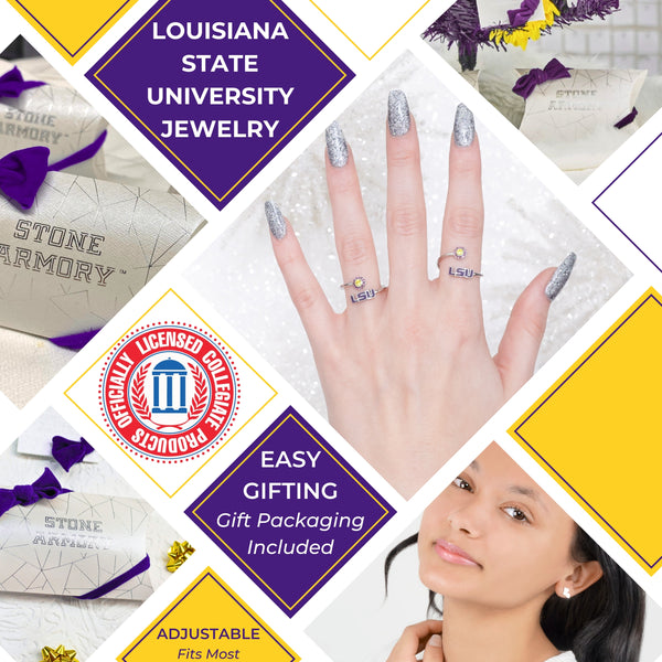 Louisiana State University LSU Logo Ring - Adjustable