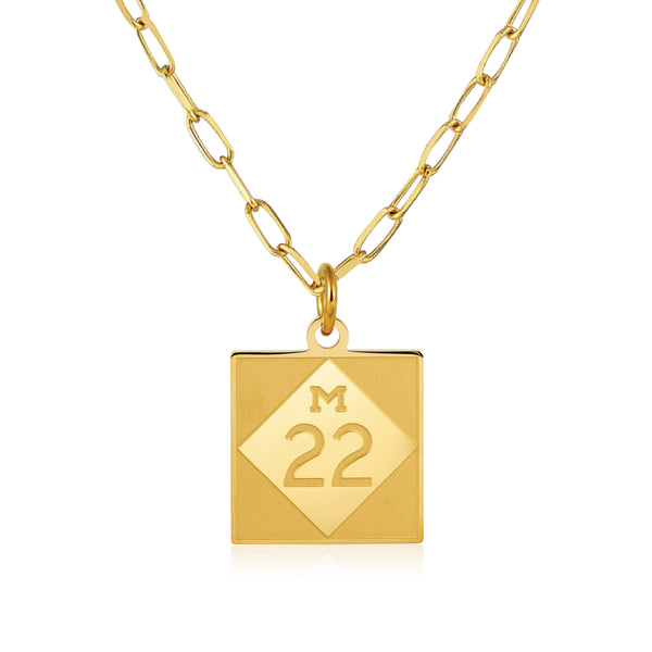 Michigan M22 Paperclip Necklace - 18K Gold Finish