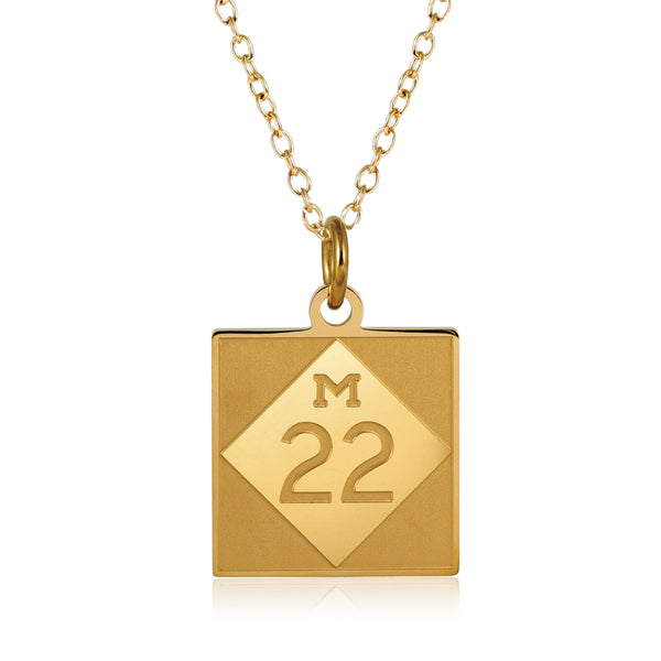 Michigan M22 Charm Necklace - 18K Gold Finish