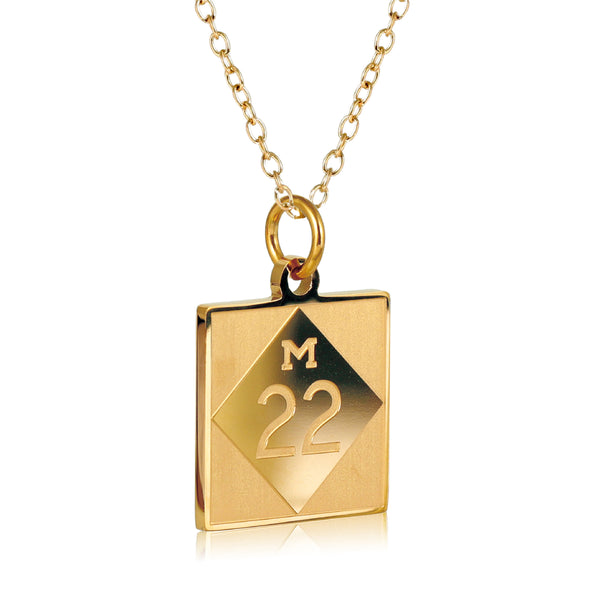 Michigan M22 Charm Necklace - 18K Gold Finish