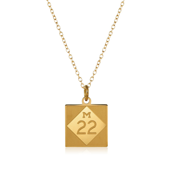 Michigan M22 Charm Necklace - 18K Gold Finish