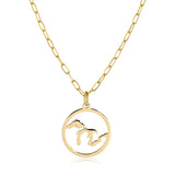 Great Lakes Charm Paperclip Necklace - 18K Gold Dip