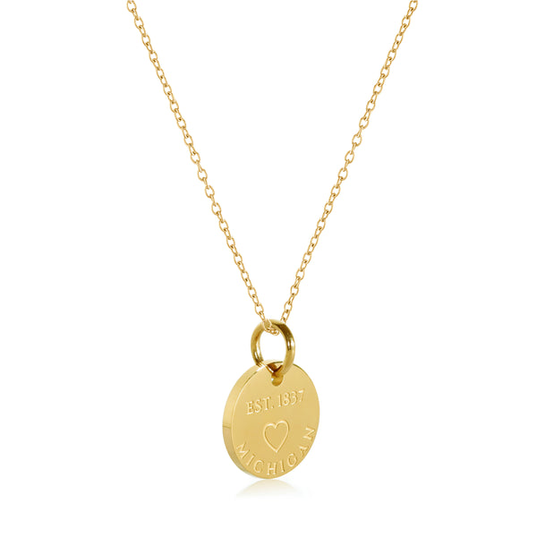 Michigan Map Charm Necklace - 18K Gold Dipped