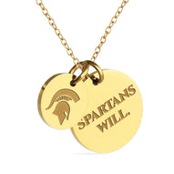 Michigan State 18K Gold Dipped Charm Necklace