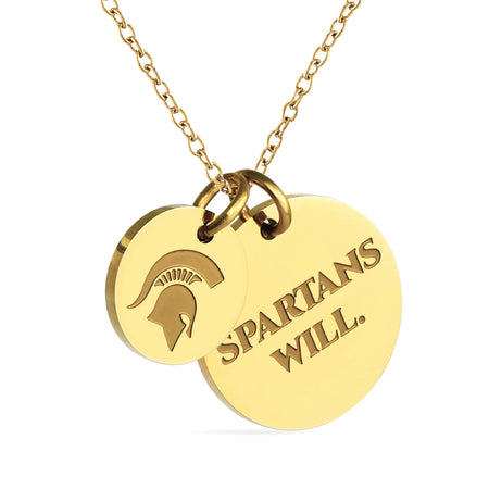 Michigan State SPARTANS WILL. Script Bar Necklace