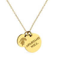 Michigan State 18K Gold Dipped Charm Necklace