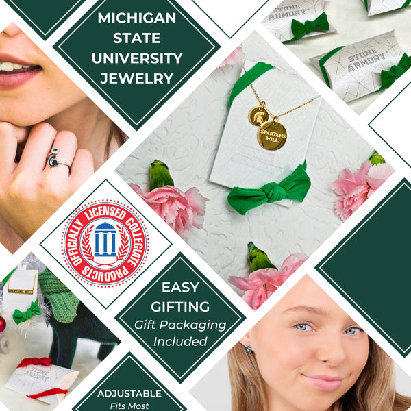 Michigan State 18K Gold Dipped Charm Necklace