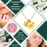 Michigan State Paperclip Chain Charm Necklace