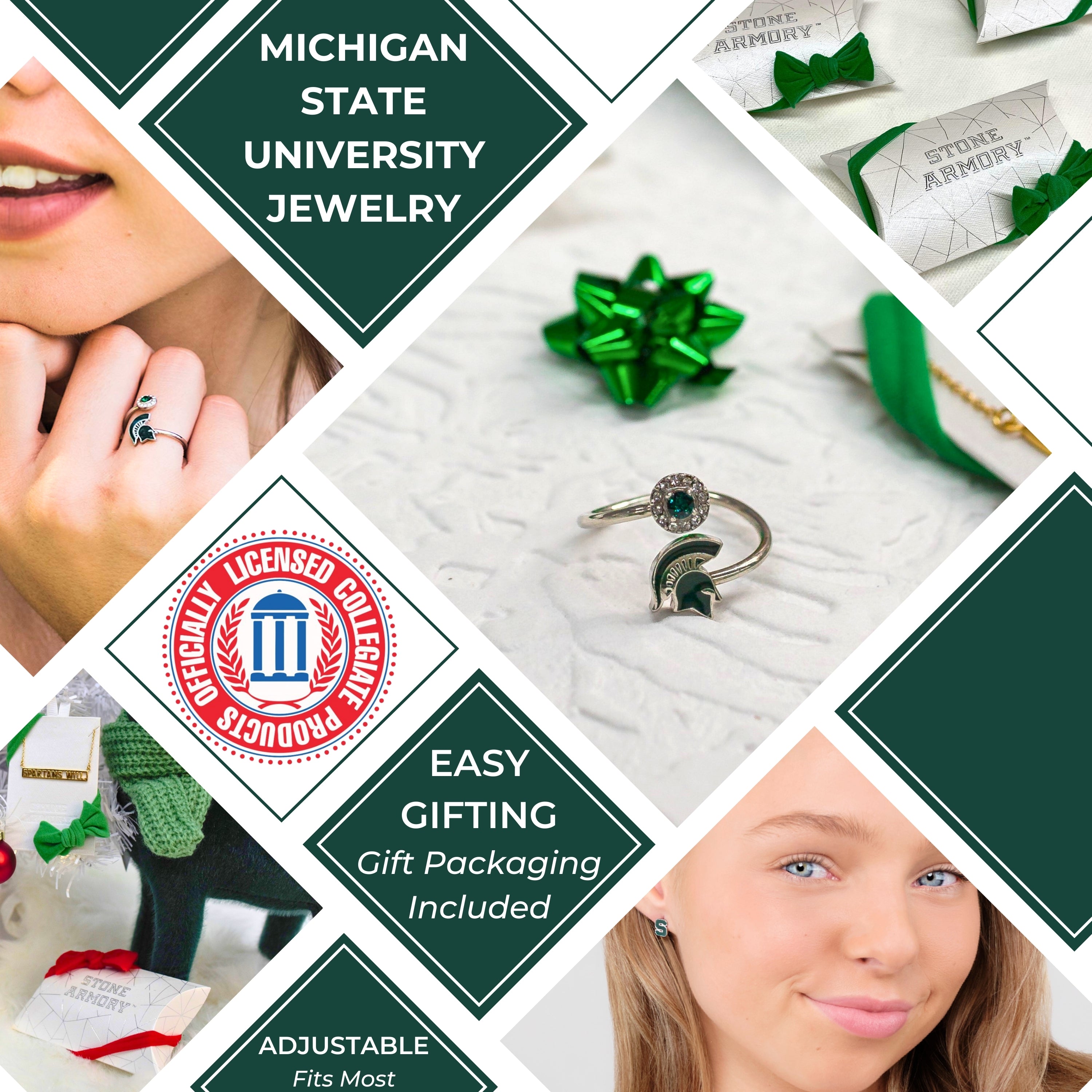 Michigan State University Spartans Helmet Ring - MSU Jewelry – Stone Armory
