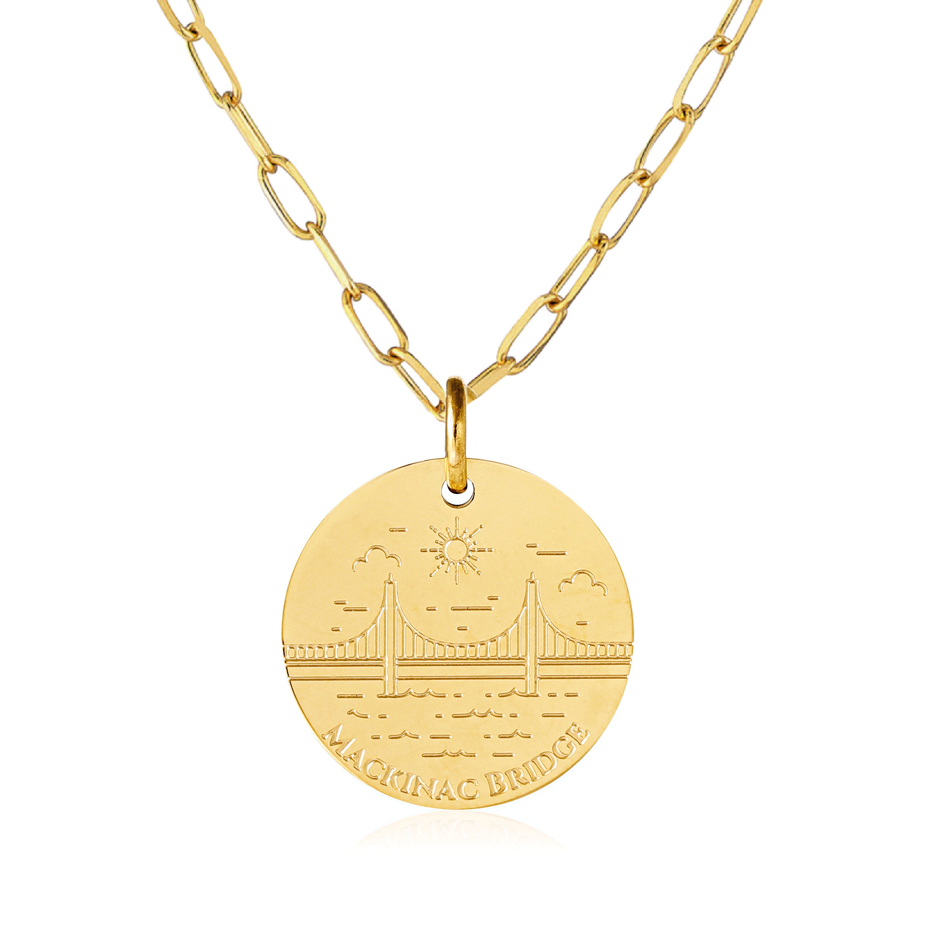 キルモンガー ネックレス Mackinac Bridge Paperclip Necklace - 18K Gold Dipped – Stone Armory