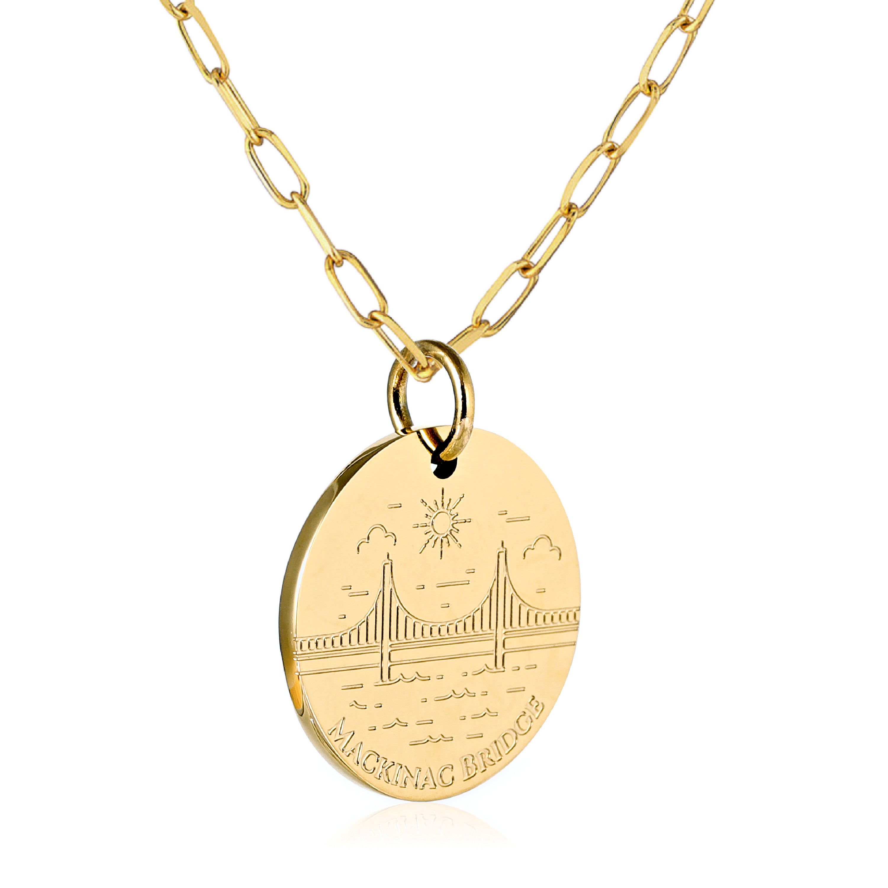 Mackinac Bridge Paperclip Necklace - 18K Gold Dipped – Stone Armory