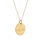 Mackinac Bridge Engraved Charm Necklace - 18K Gold Dipped