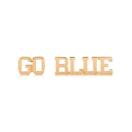 Michigan GO BLUE Gold Plated Script Studs