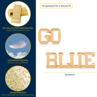 Michigan GO BLUE Gold Plated Script Studs