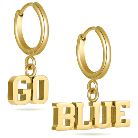 Michigan Block M Charm Hoops - 18K Gold Dipped