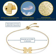 Michigan Block M Bolo Chain Bracelet - 18K Gold Dipped