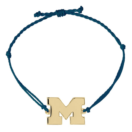 Michigan Logo Charm Coin Bracelet - Adjustable