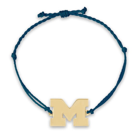 Michigan Logo Coin Bolo Bracelet - 18K Gold Dipped