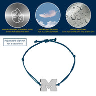 Michigan Block M Cord Bracelet - Adjustable