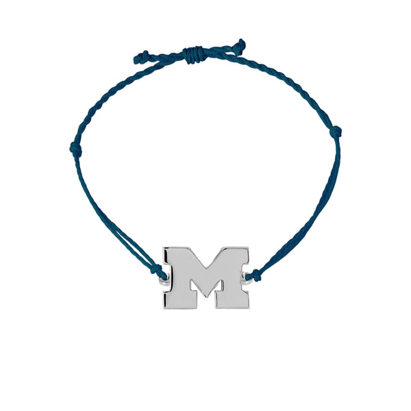 Michigan Block M Cord Bracelet - Adjustable