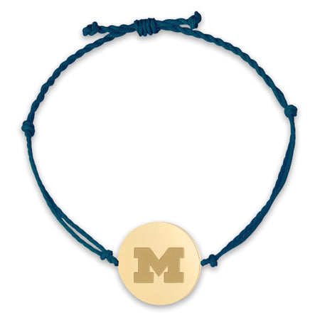 Michigan Block M Charm Hoops - 18K Gold Dipped