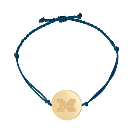 Michigan Block M Cord Bracelet - Adjustable