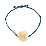 Michigan Logo Charm Coin Bracelet - Adjustable