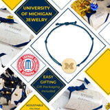 Michigan Logo Charm Coin Bracelet - Adjustable