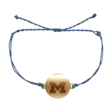 Michigan Logo Charm Coin Bracelet - Adjustable