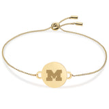 Michigan Logo Coin Bolo Bracelet - 18K Gold Dipped