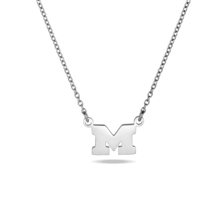 Michigan Block M Gold Plated Charm Necklace