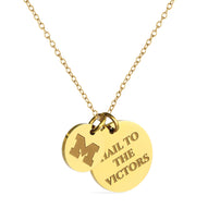 University of Michigan Double Coin Necklace - 18K Gold Dipped