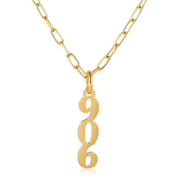 Upper Peninsula 906 Paperclip Necklace - 18K Gold Dipped