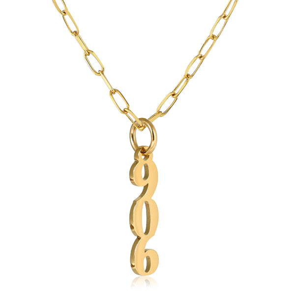 Upper Peninsula 906 Paperclip Necklace - 18K Gold Dipped