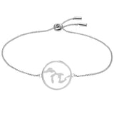 PRE-ORDER! - Great Lakes Map Bolo Chain Bracelet - Adjustable