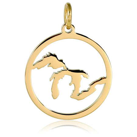 Great Lakes Charm Paperclip Necklace - 18K Gold Dip