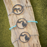 Great Lakes Map Bolo Chain Bracelet - Adjustable