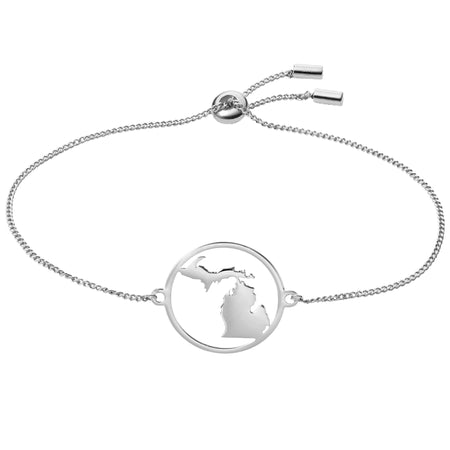 PRE-ORDER! - Great Lakes Map Bolo Chain Bracelet - Adjustable