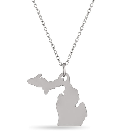 Upper Peninsula Map Paperclip Necklace - 18K Gold Finish