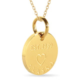 Alaska Map Engraved Charm Necklace - 18K Gold Plate