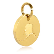 Alaska Map Engraved Charm