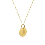 Alaska Map Engraved Charm Necklace - 18K Gold Plate