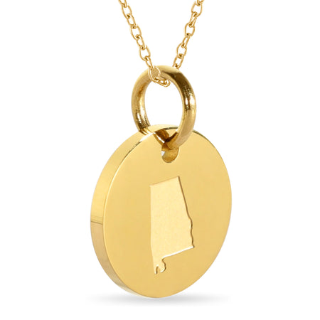 Idaho Map Engraved Charm Necklace - 18K Gold Plate